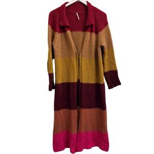 Free People Over the Rainbow Mohair Blend Maxi Cardigan Small Duster Sweater‎
